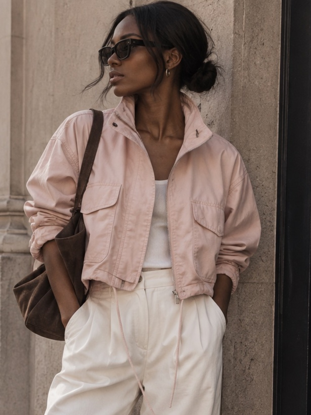 Current Elliot cargo safari pink jacket